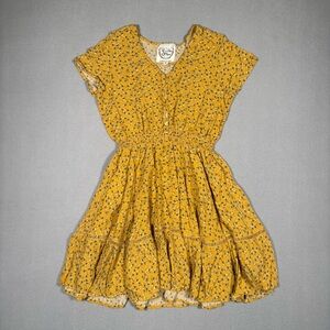 Sunday Mi Amor Floral Sun Dress Women's X-Small Yellow Floral Print Spring